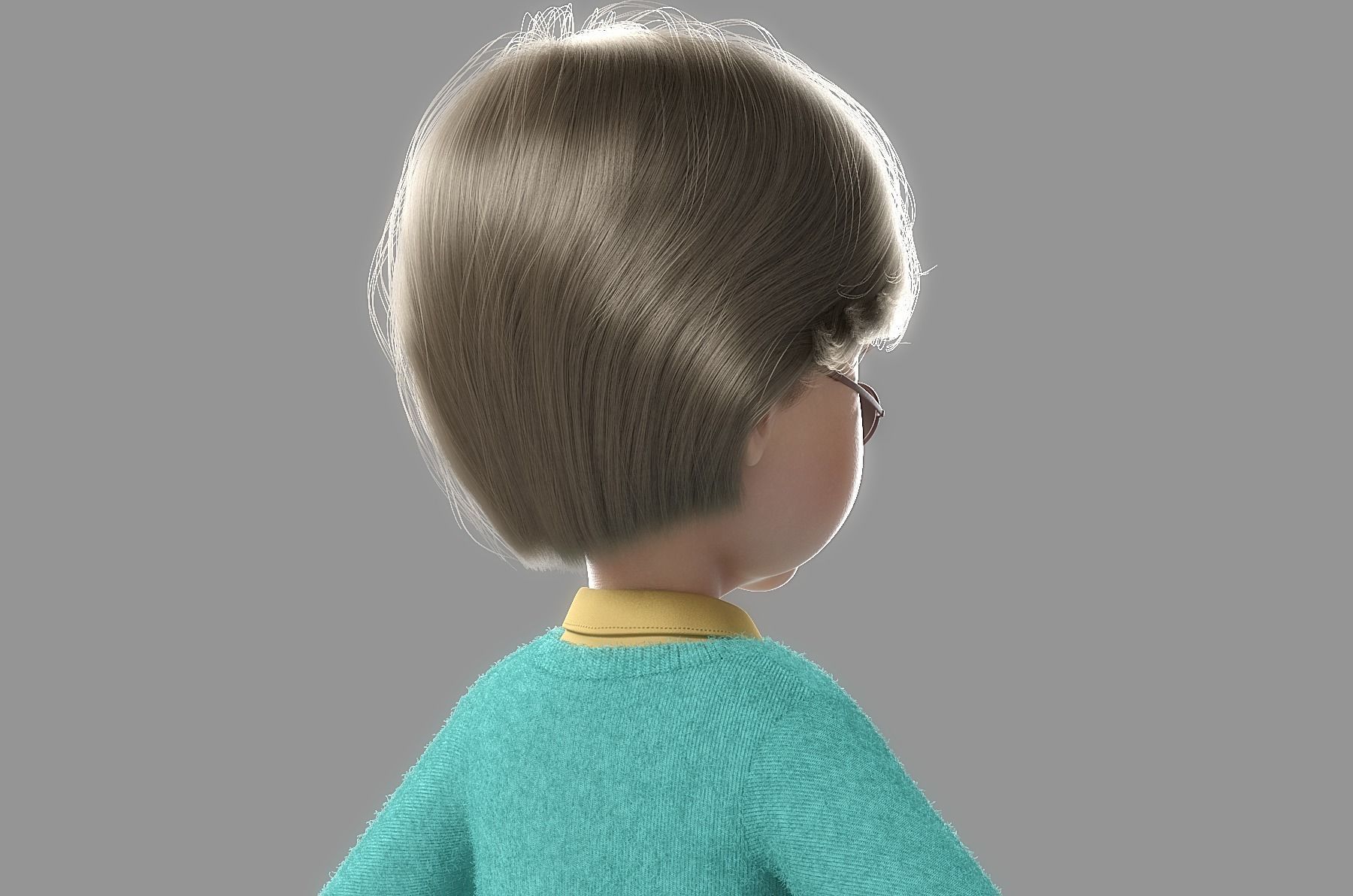 Cartoon Old Woman Rigged 3D model_10