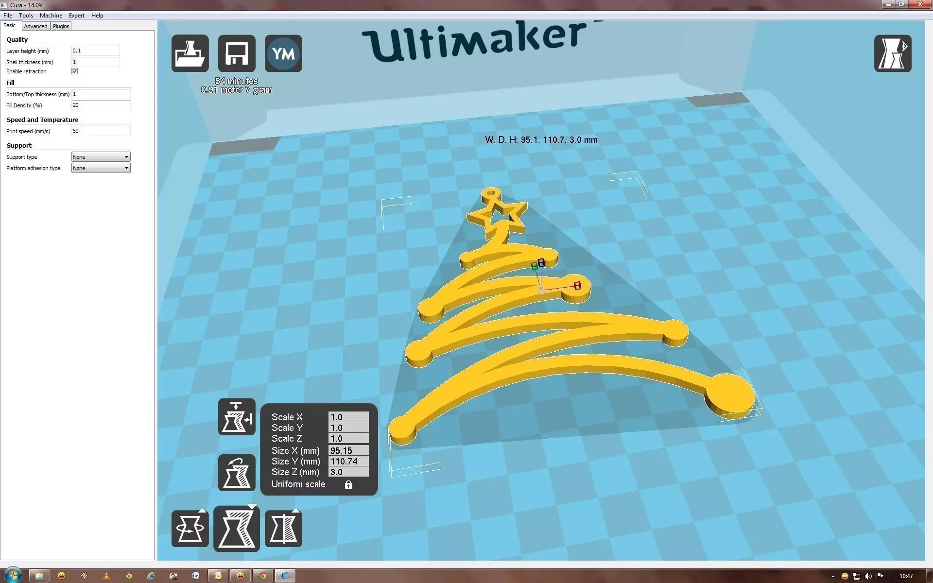 glob2 christmas tree on computer screen 3D print model_0