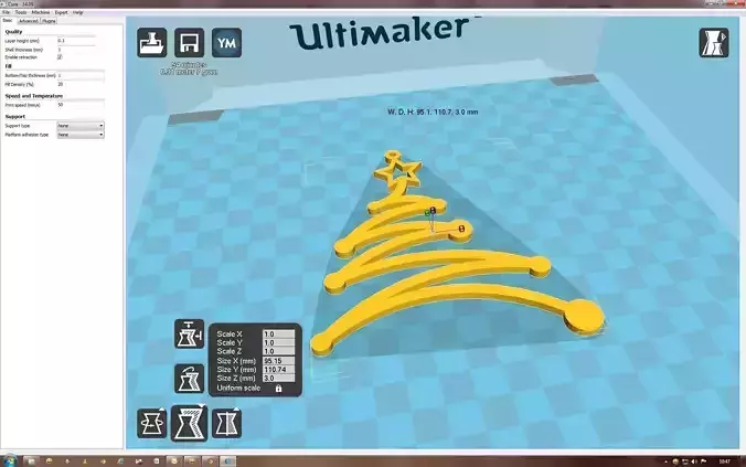 glob2 christmas tree on computer screen 3D print model