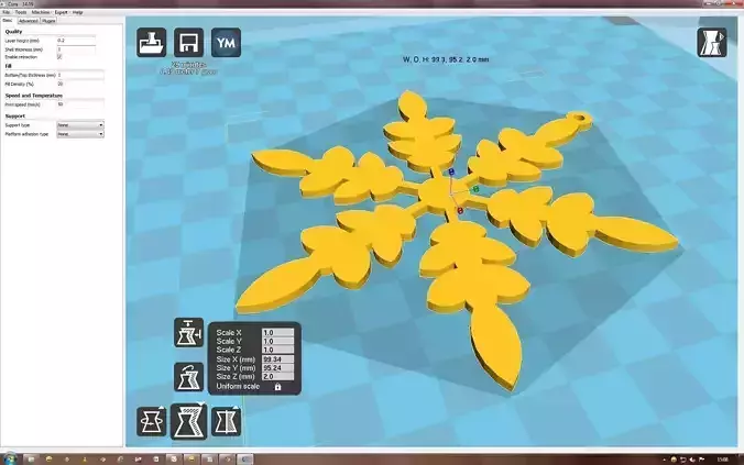 glob3 snowflake on computer screen 3D print model