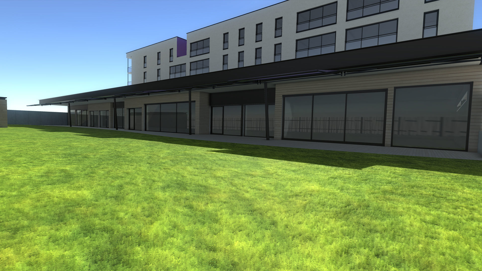 Apartment two story building Low-poly 3D model_8