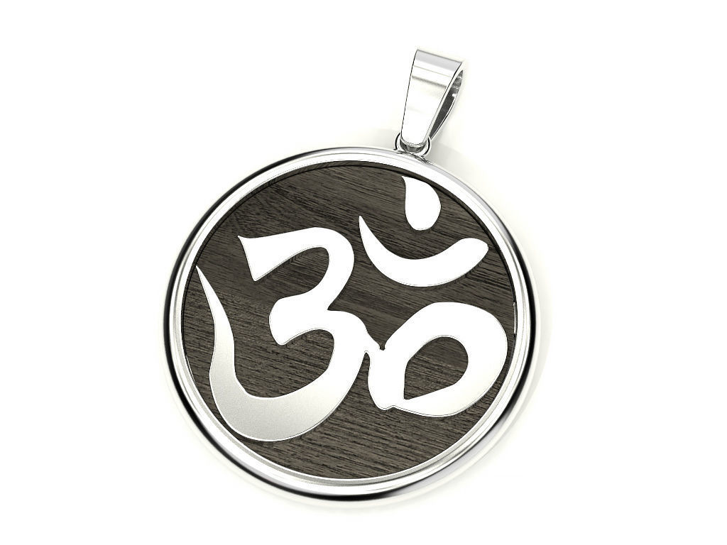 Pendant symbol omkara in Devanagari 3D print model_4