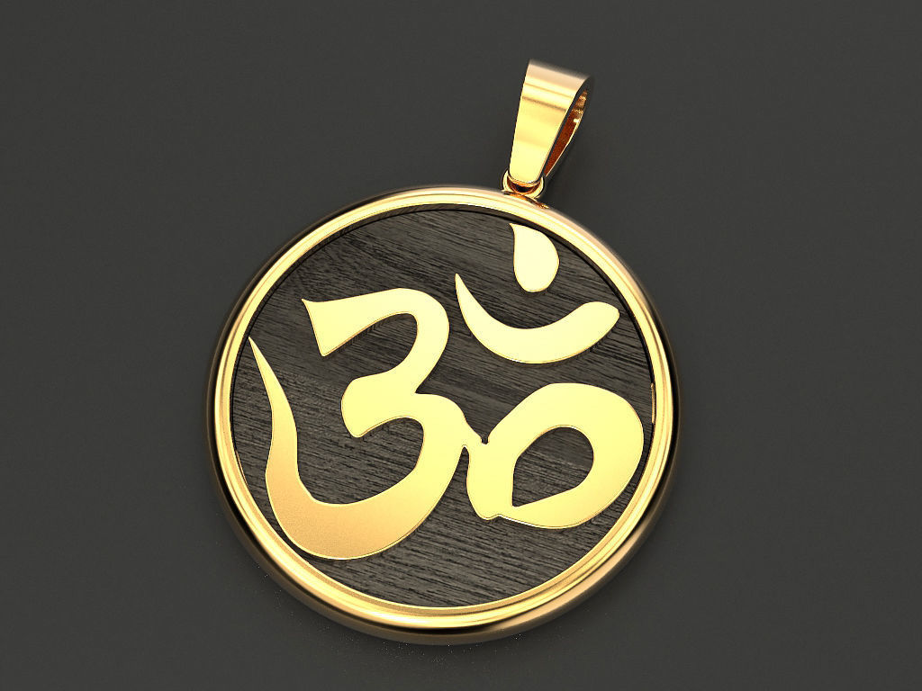 Pendant symbol omkara in Devanagari 3D print model_1