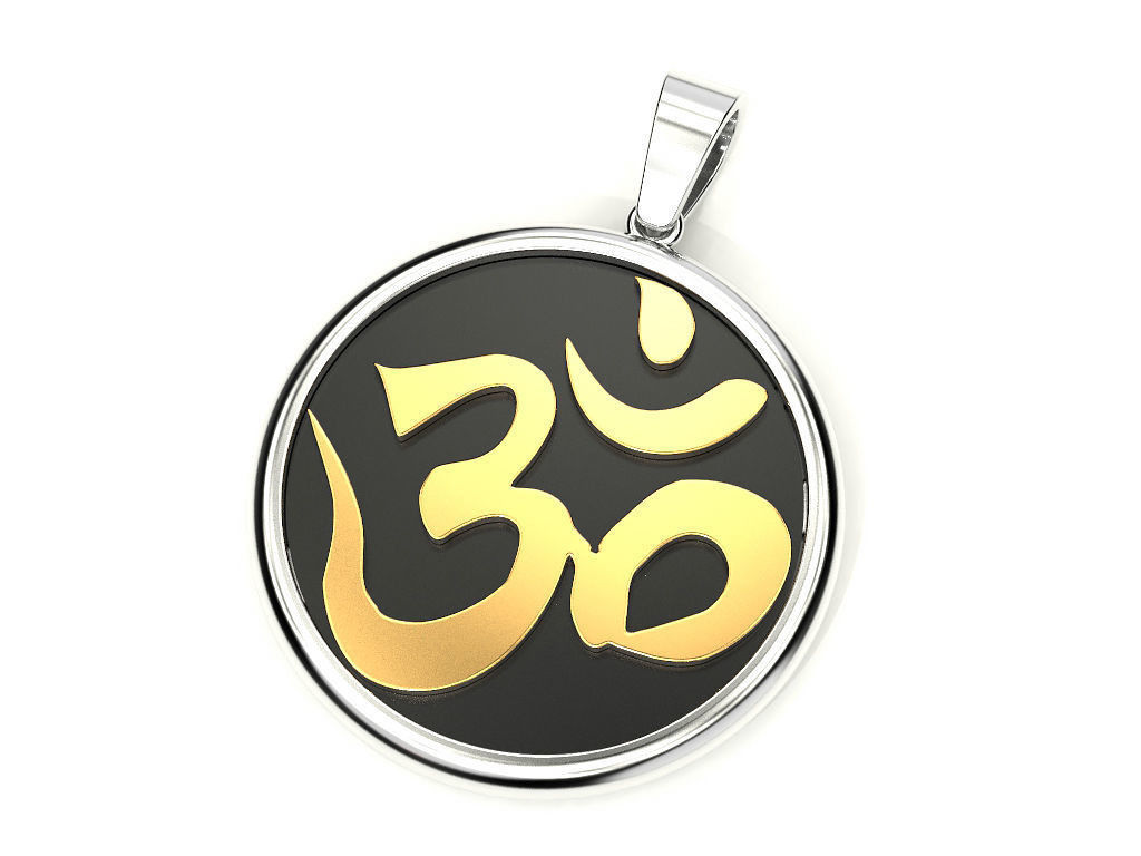 Pendant symbol omkara in Devanagari 3D print model_2