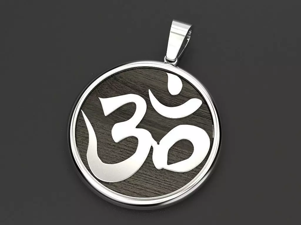 Pendant symbol omkara in Devanagari 3D print model_0
