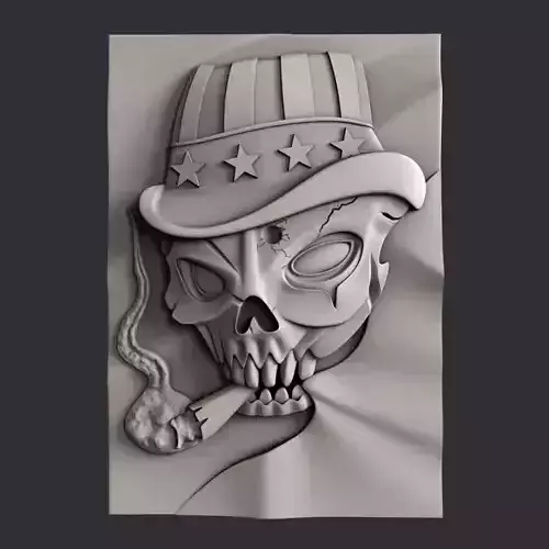 3d STL models for CNC skull USA