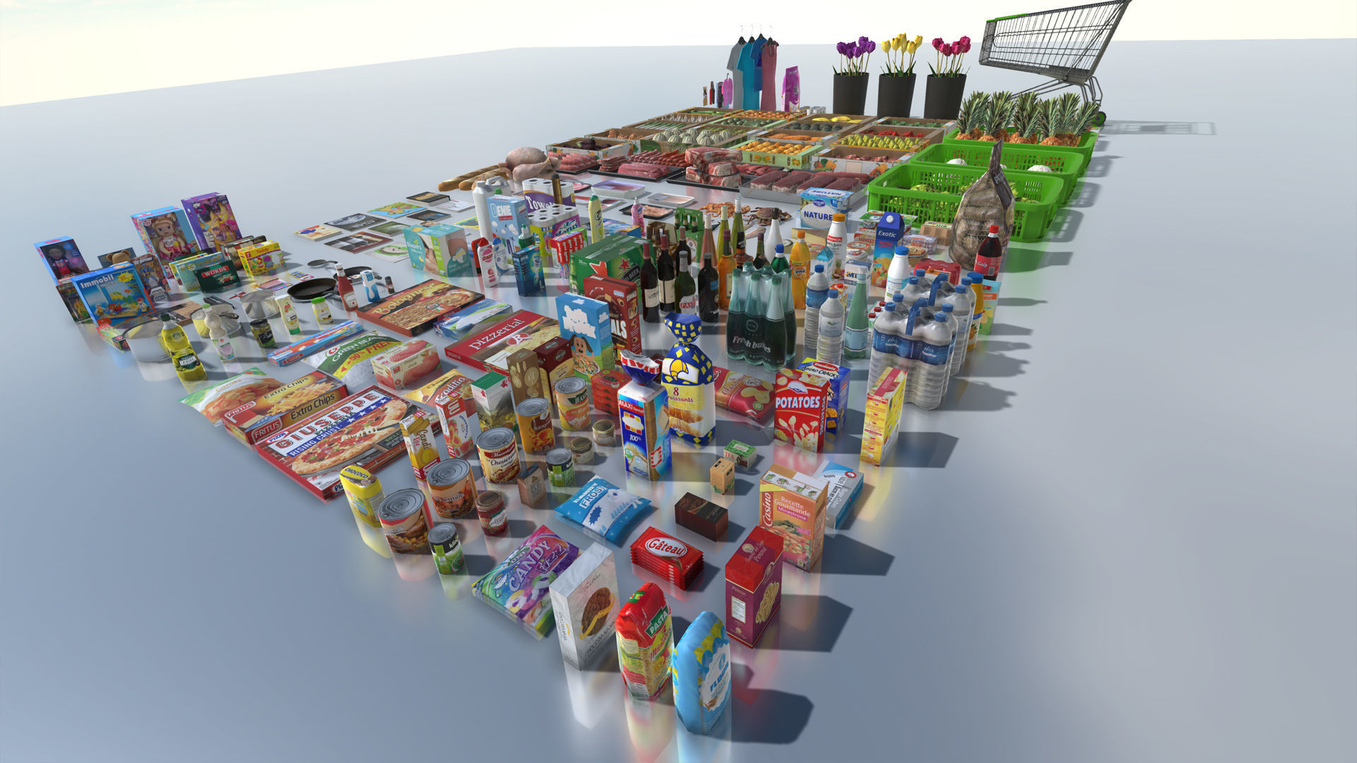 Supermarket Products with LOD Low-poly 3D model_3