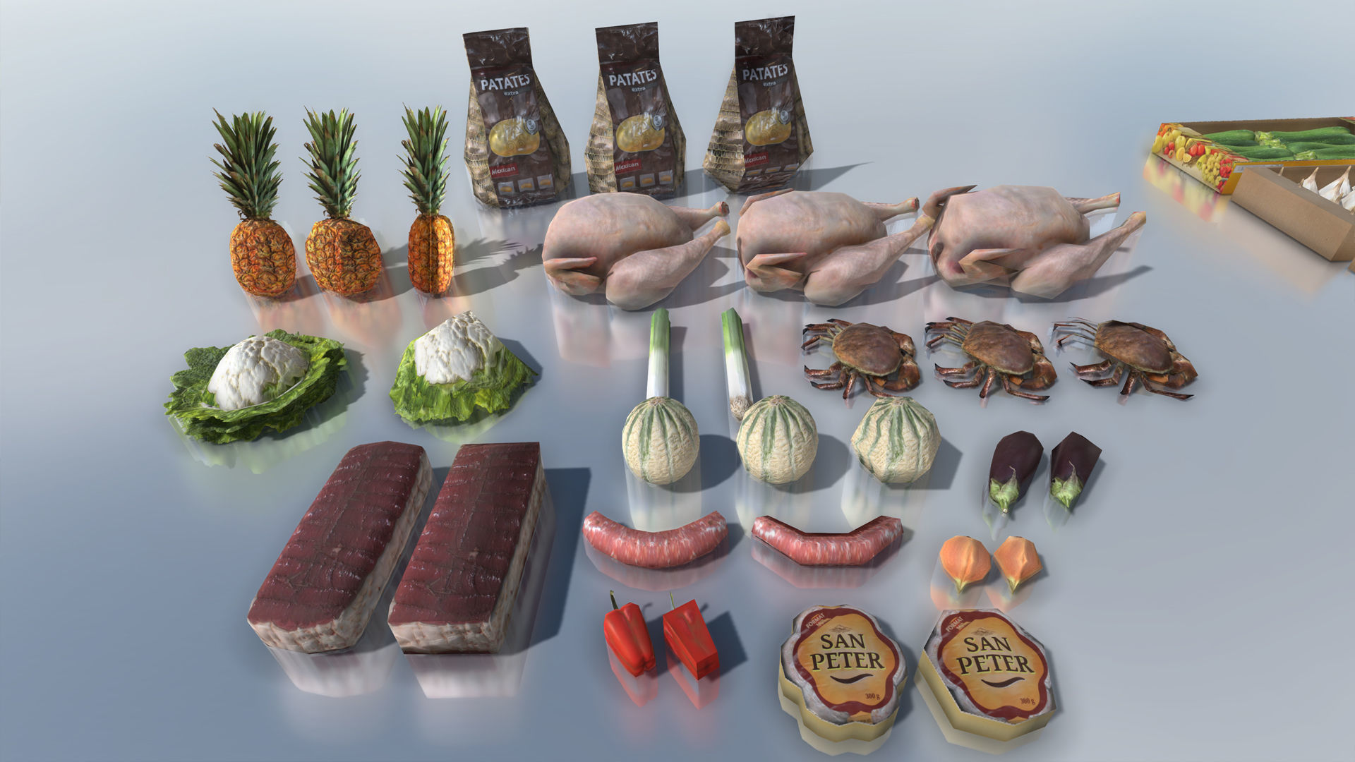 Supermarket Products with LOD Low-poly 3D model_9