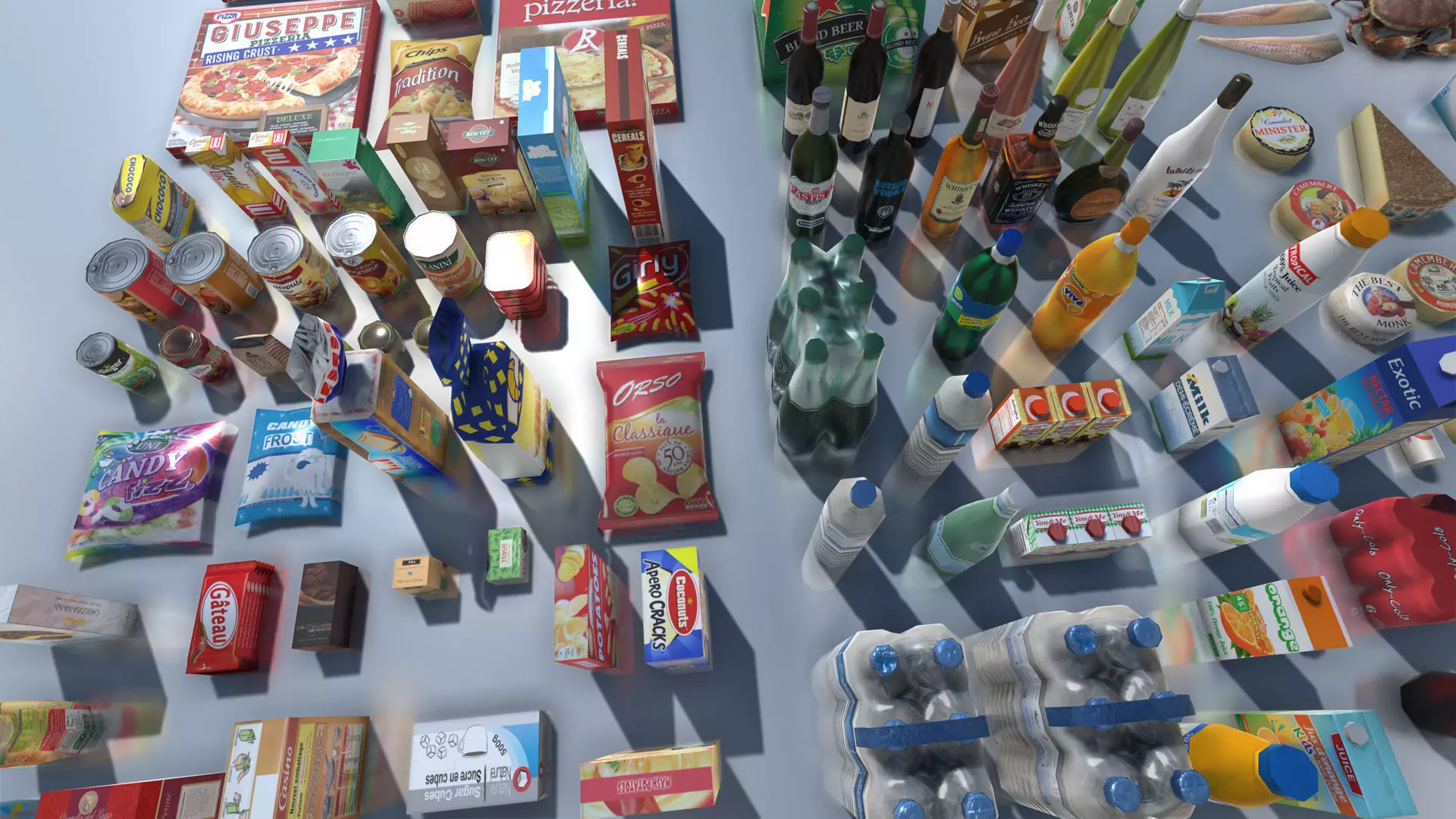 Supermarket Products with LOD Low-poly 3D model_0
