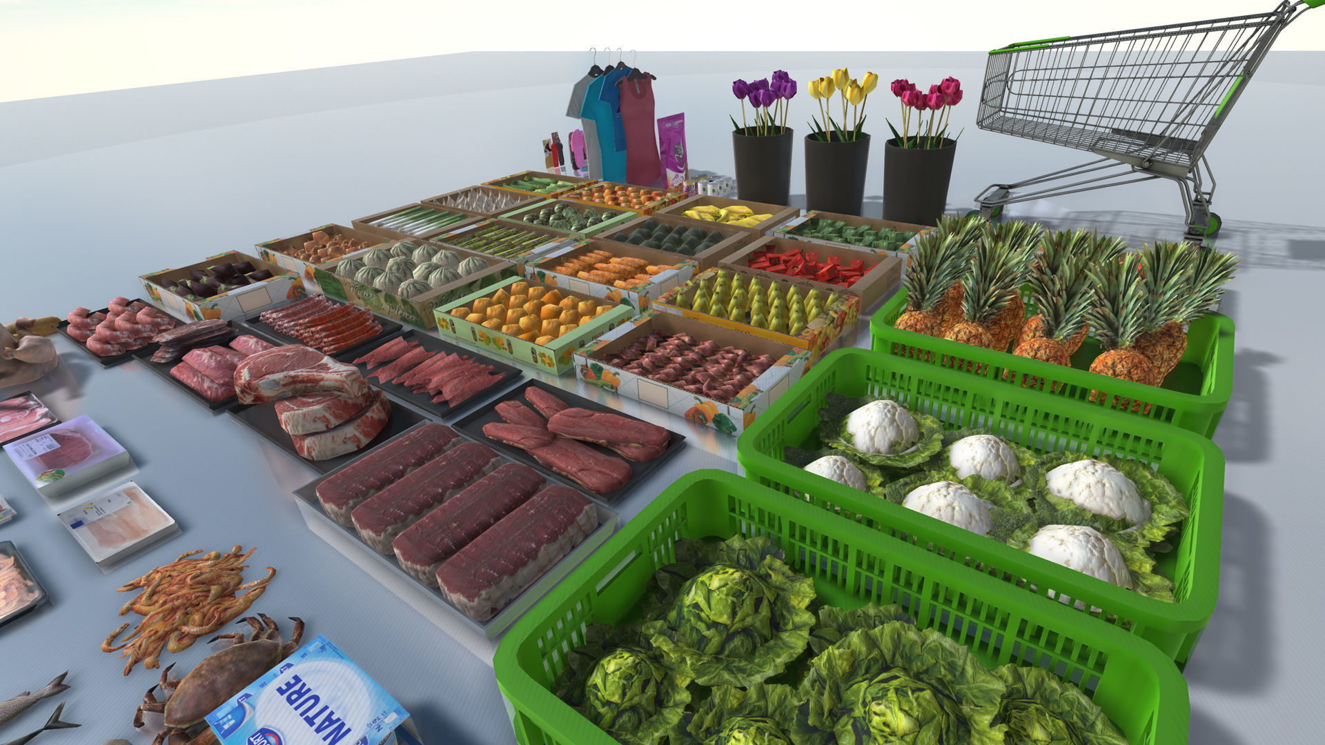 Supermarket Products with LOD Low-poly 3D model_2