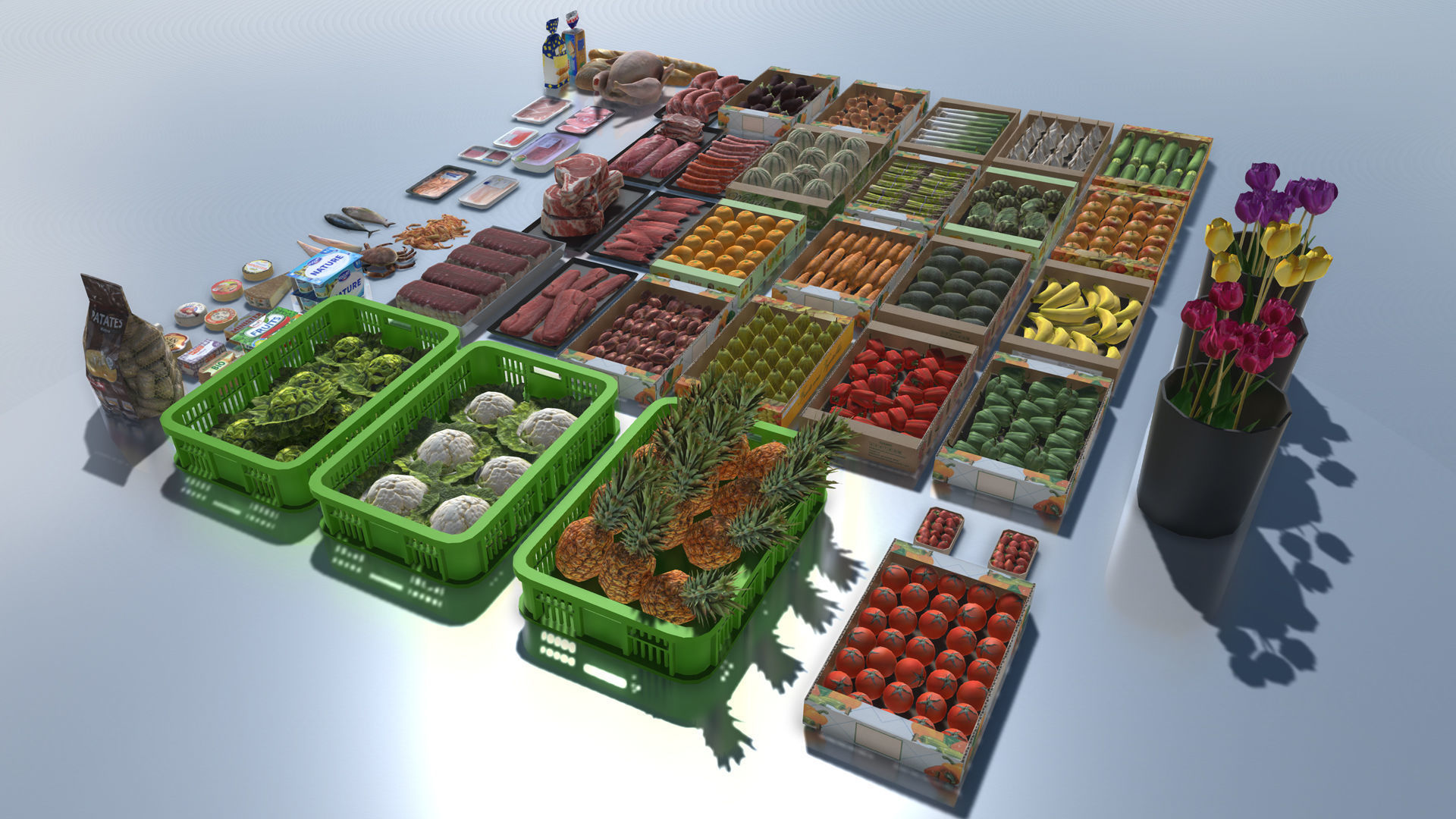 Supermarket Products with LOD Low-poly 3D model_16