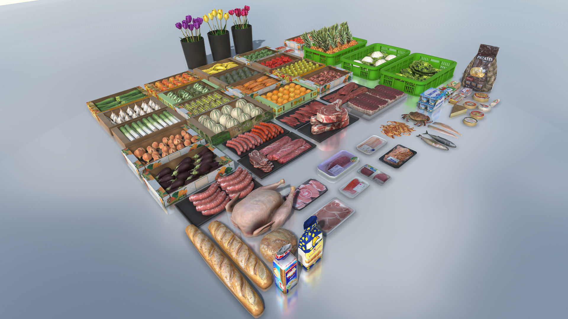 Supermarket Products with LOD Low-poly 3D model_12