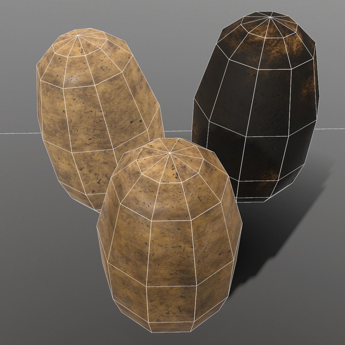 Potato Low-poly 3D model_6