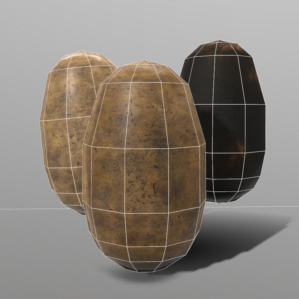 Potato Low-poly 3D model_4