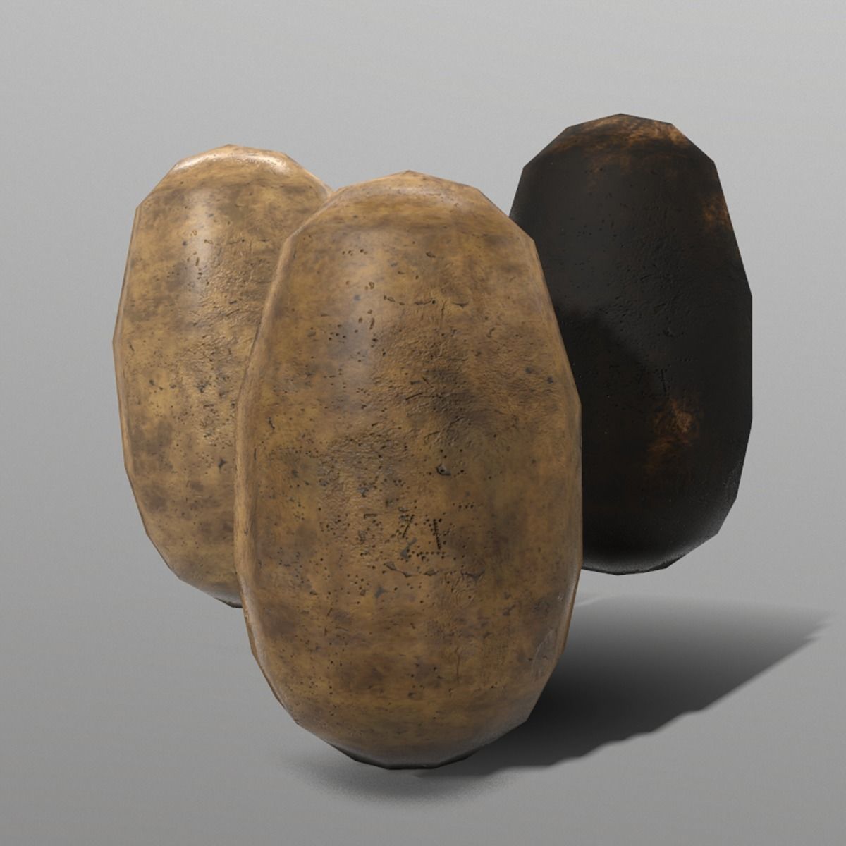 Potato Low-poly 3D model_3