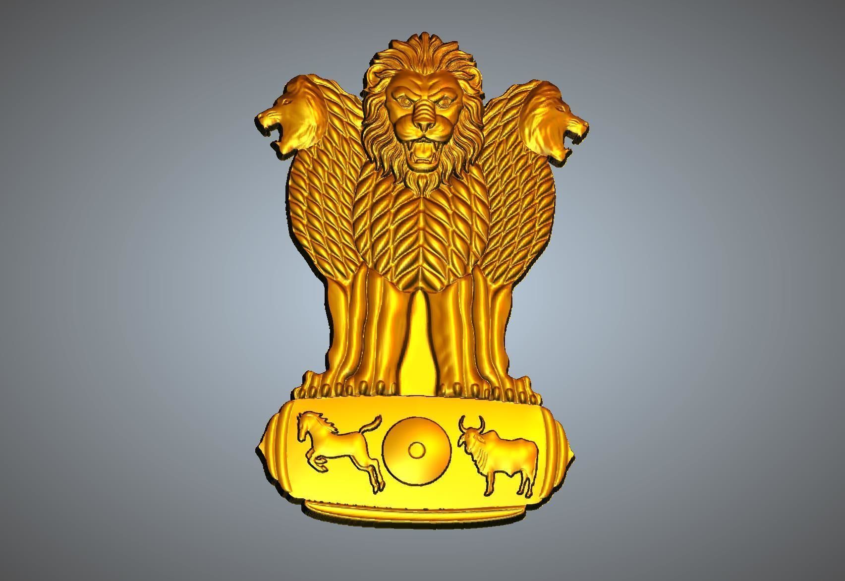 Ashoka Emblem of India 3D print model_1