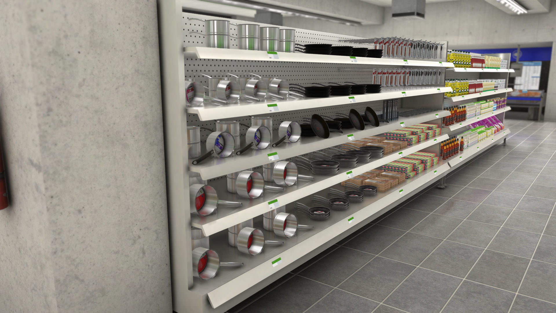 Supermarket interior with LOD Low-poly 3D model_27
