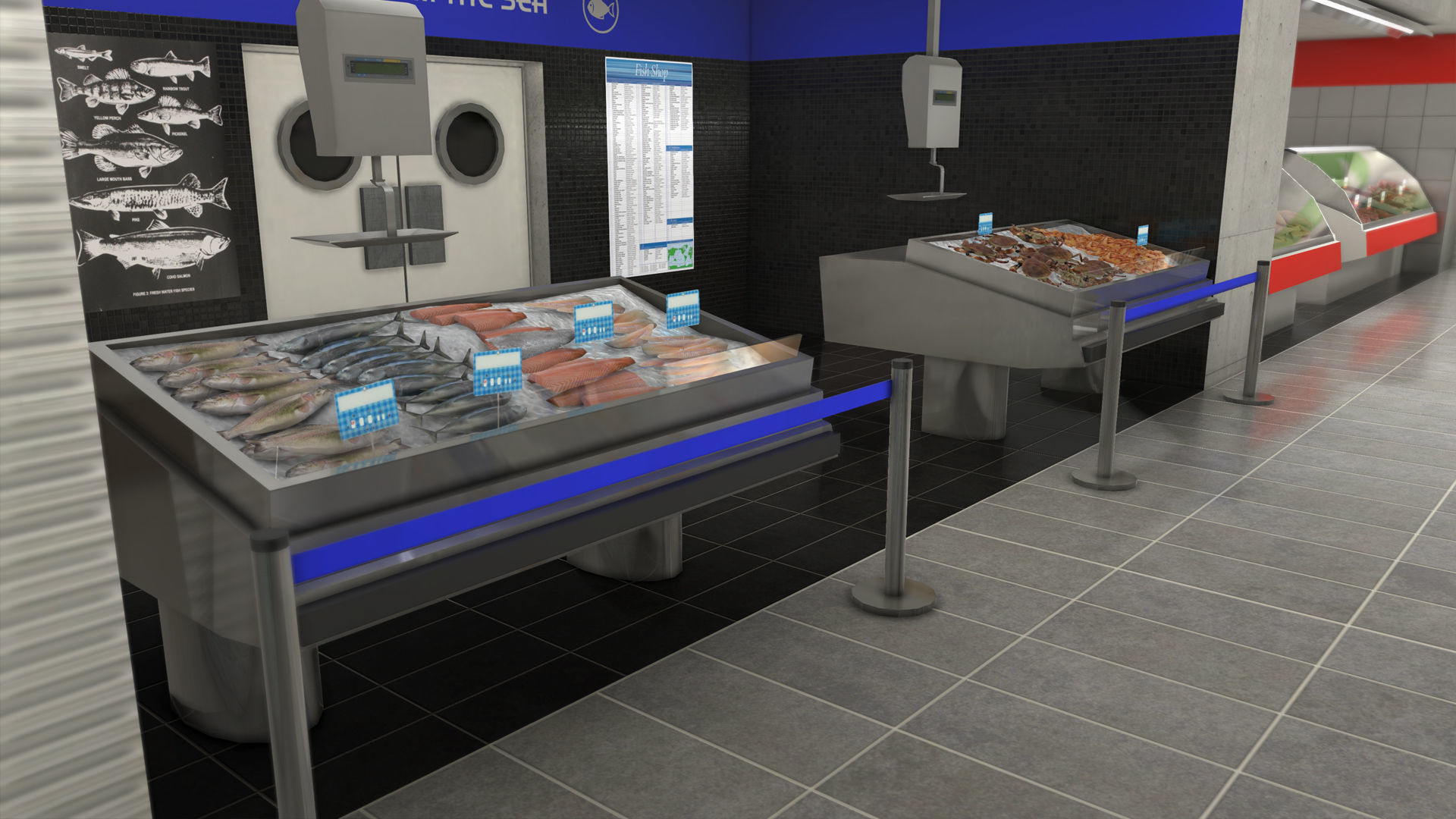Supermarket interior with LOD Low-poly 3D model_48