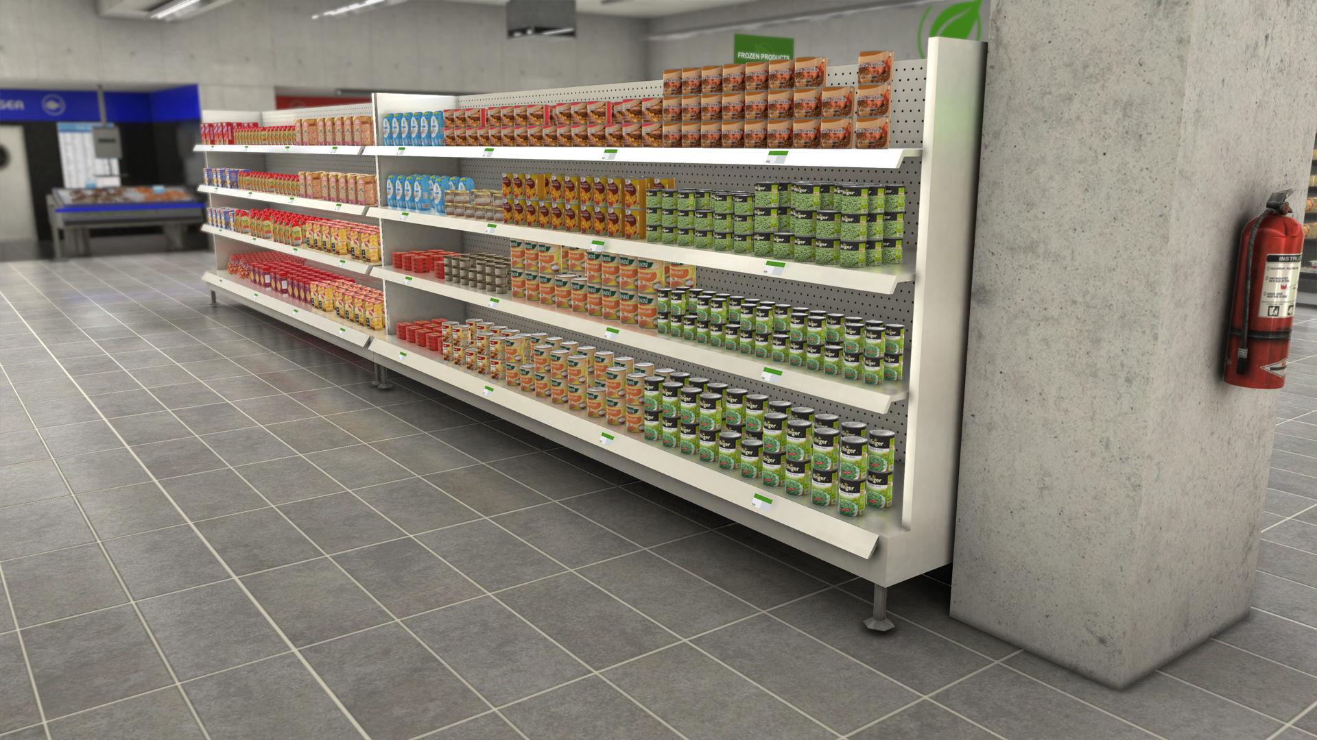 Supermarket interior with LOD Low-poly 3D model_49