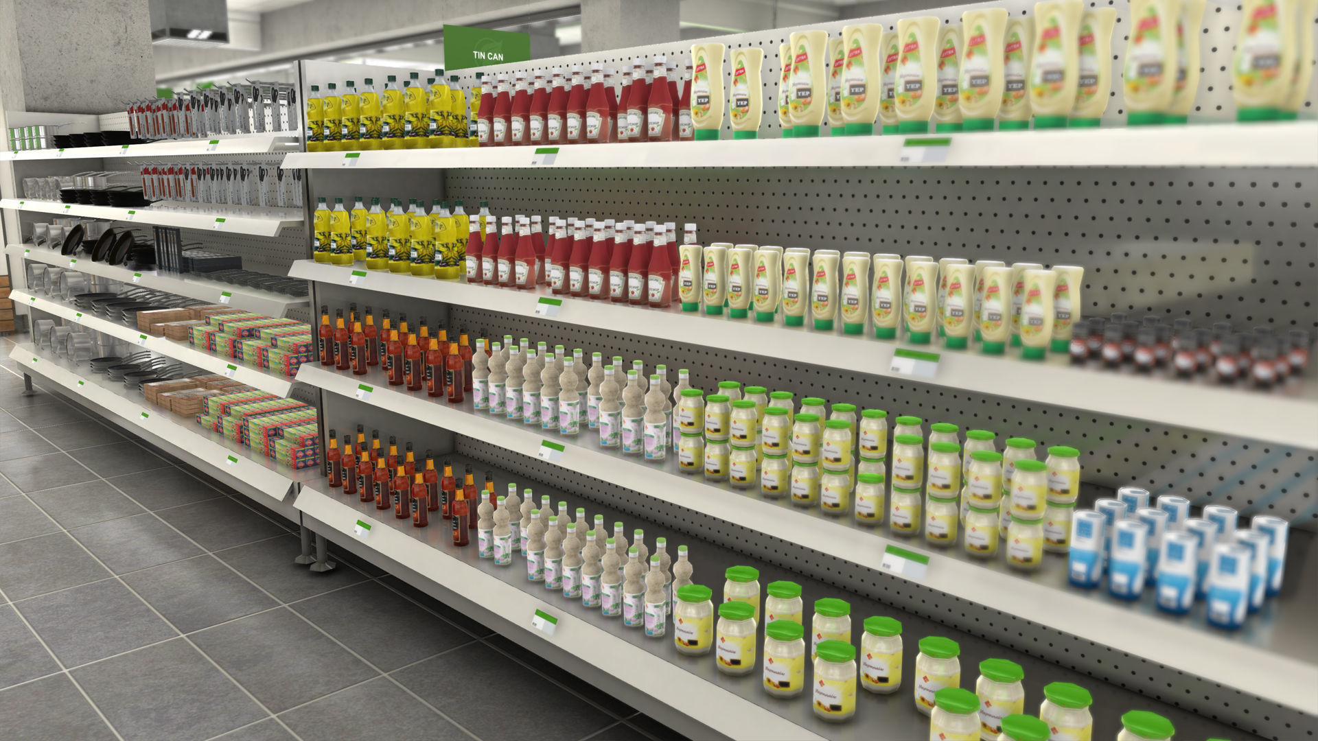 Supermarket interior with LOD Low-poly 3D model_30