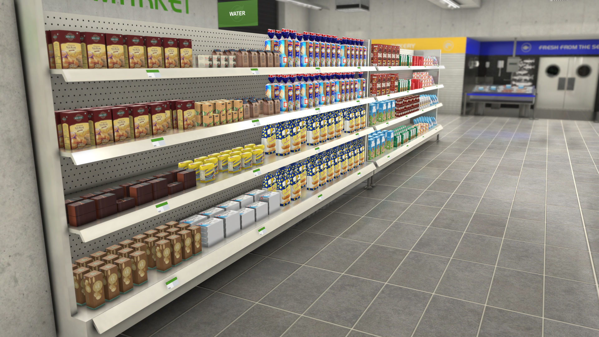 Supermarket interior with LOD Low-poly 3D model_59