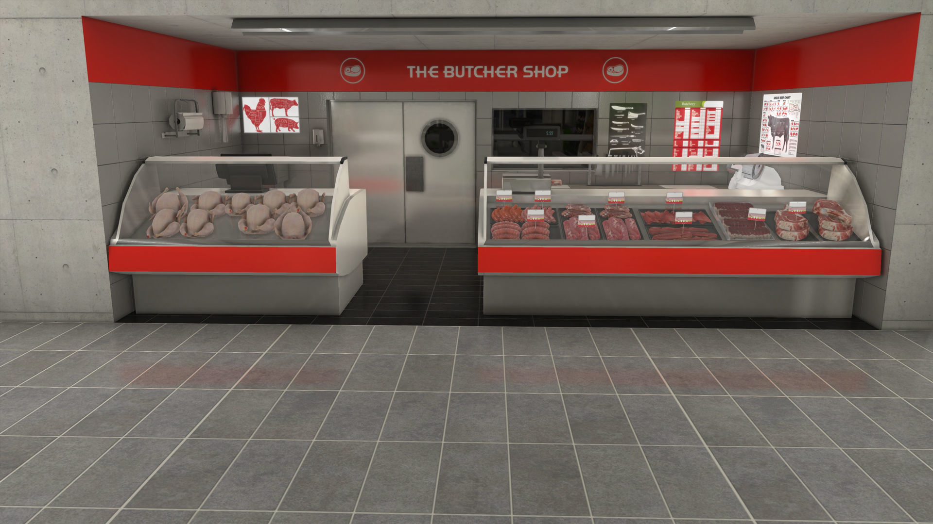 Supermarket interior with LOD Low-poly 3D model_37