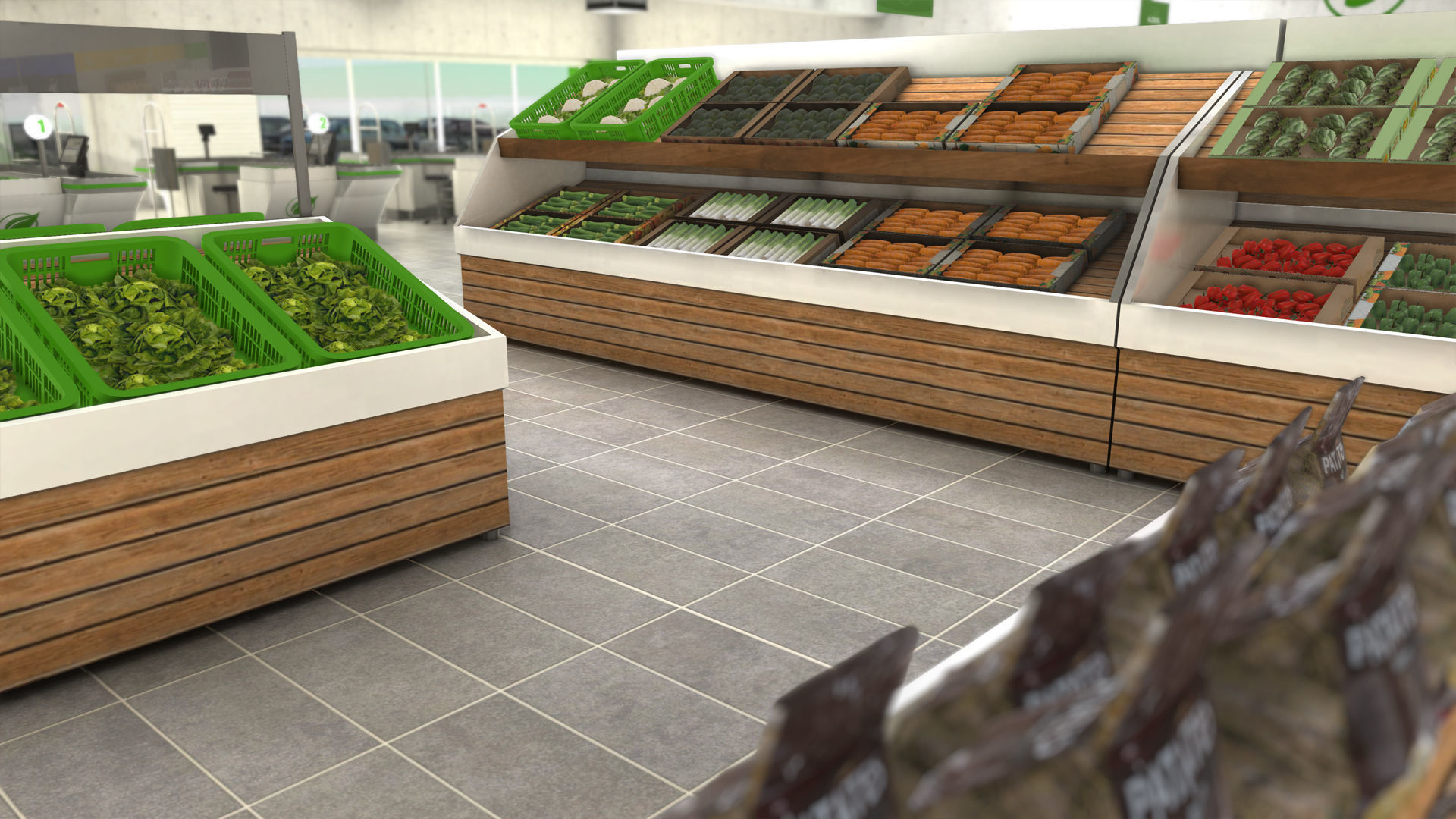 Supermarket interior with LOD Low-poly 3D model_13
