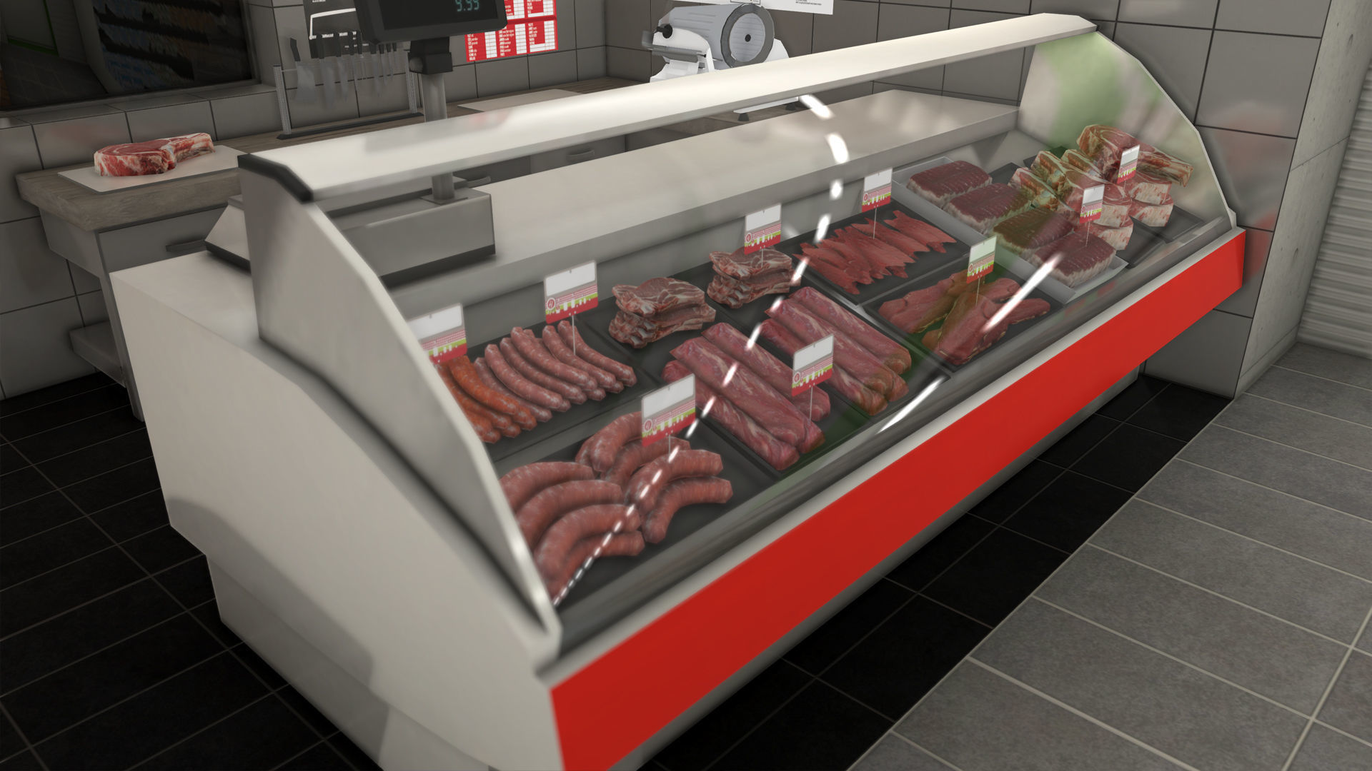 Supermarket interior with LOD Low-poly 3D model_23