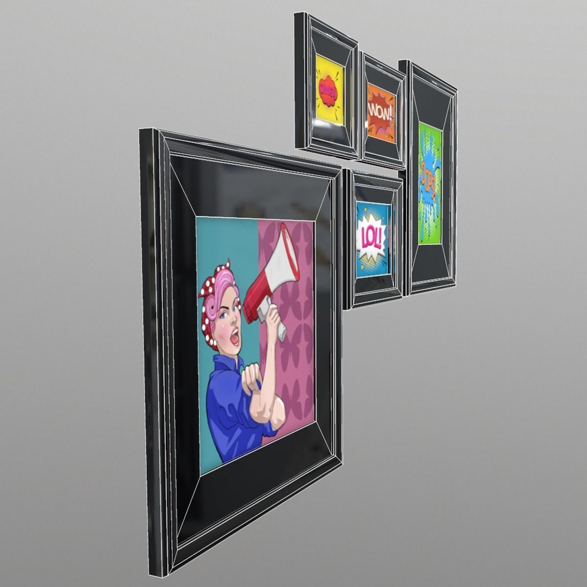 Pop Art Low-poly 3D model_2