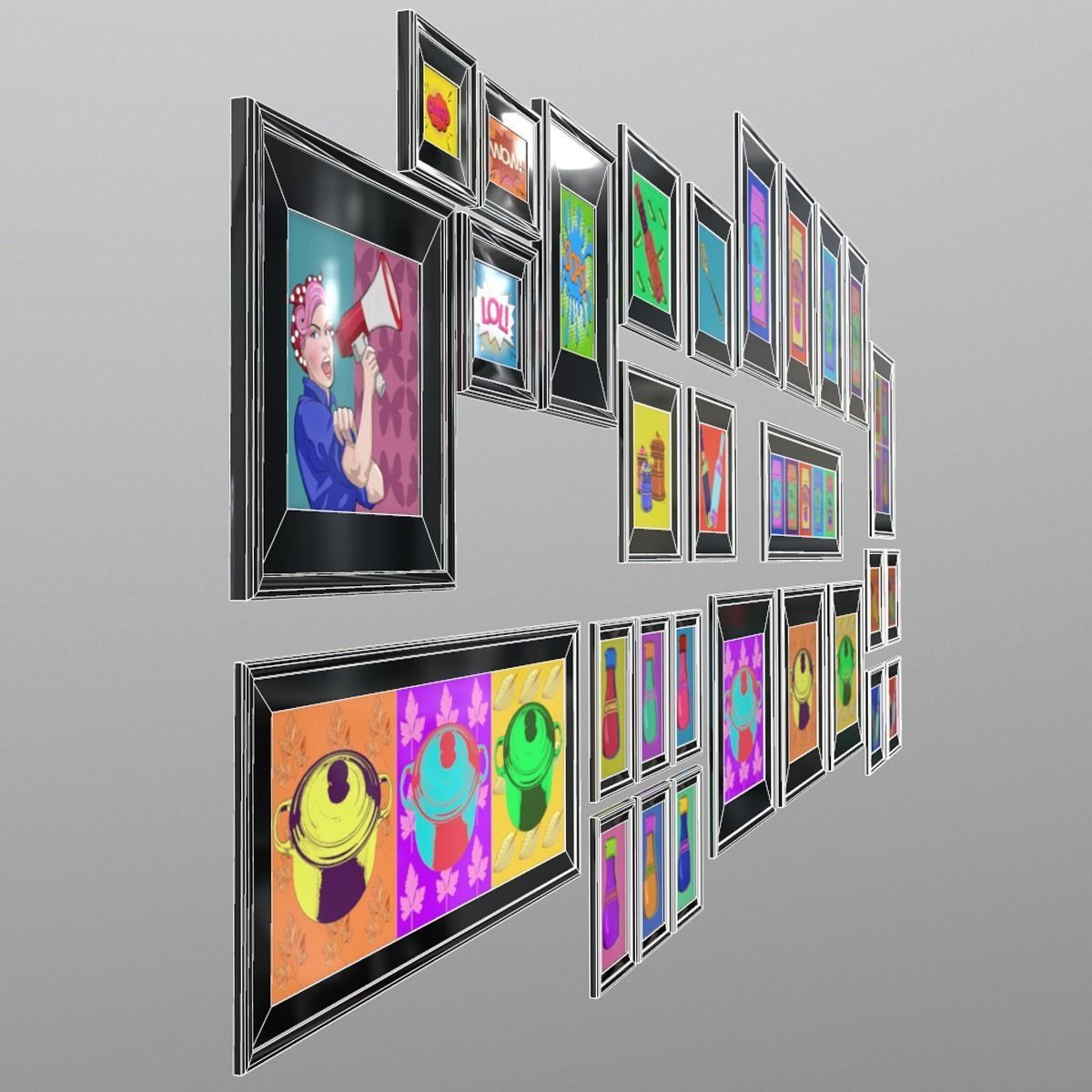 Pop Art Low-poly 3D model_6