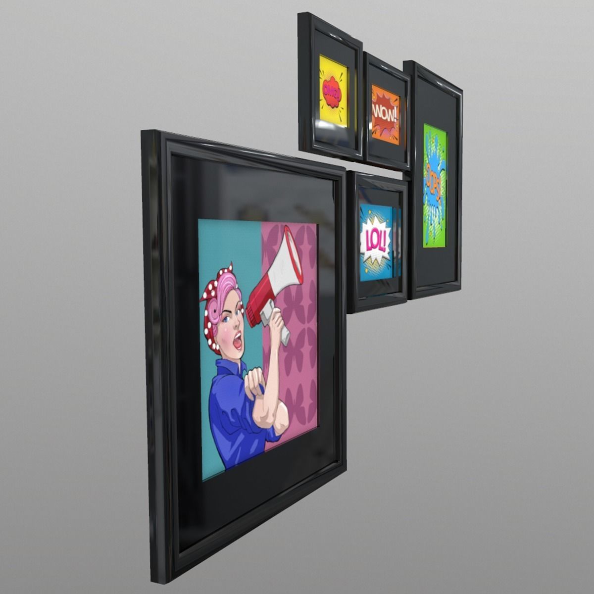 Pop Art Low-poly 3D model_1