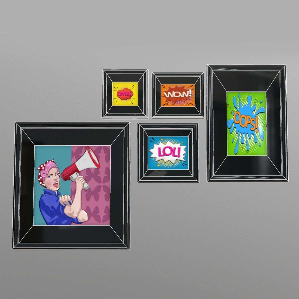 Pop Art Low-poly 3D model_4