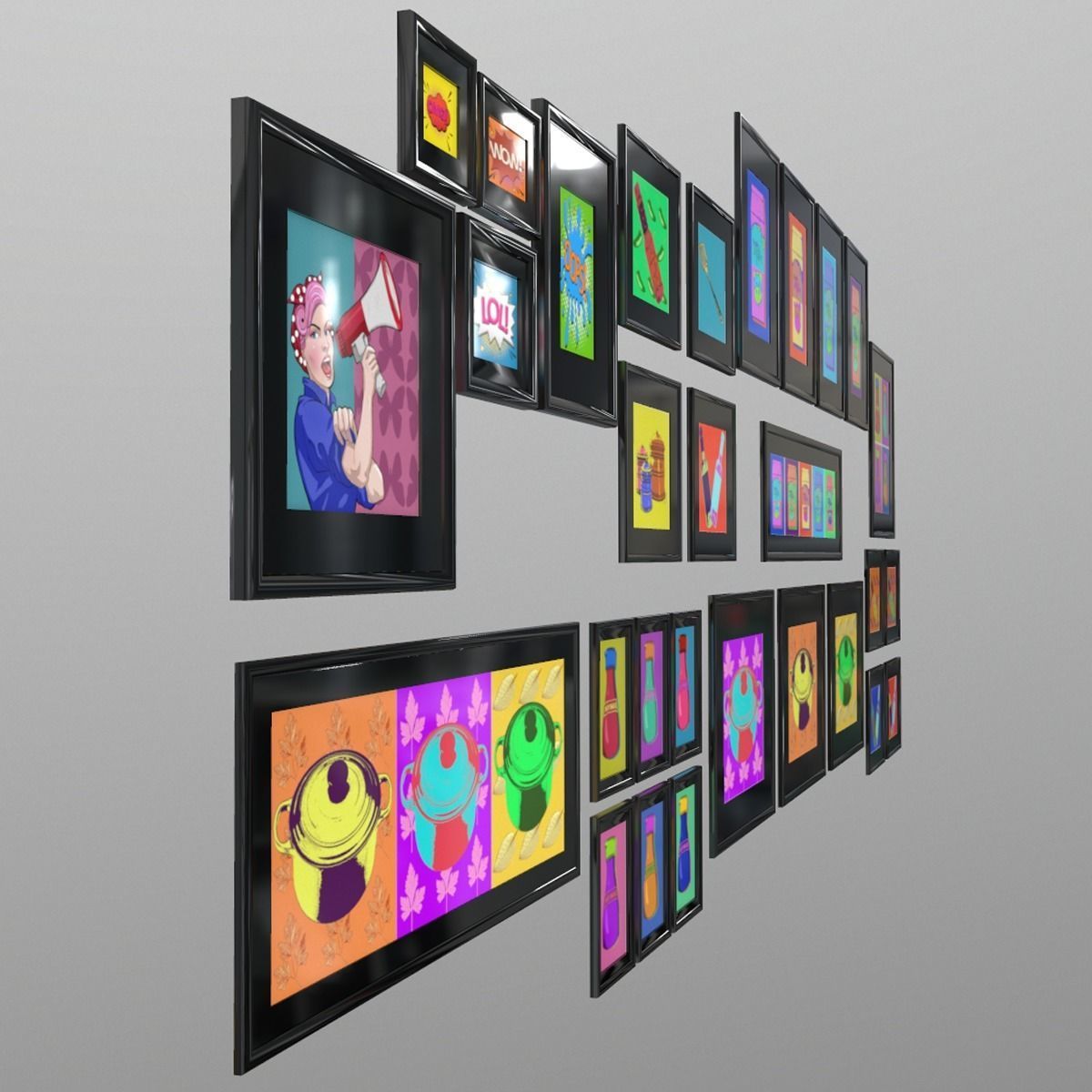 Pop Art Low-poly 3D model_5