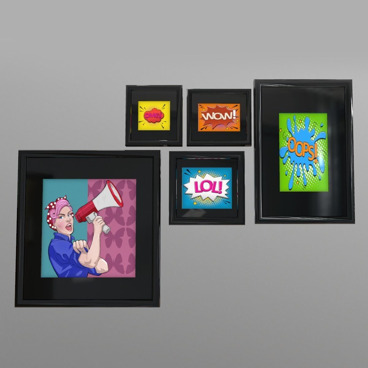 Pop Art Low-poly 3D model_3