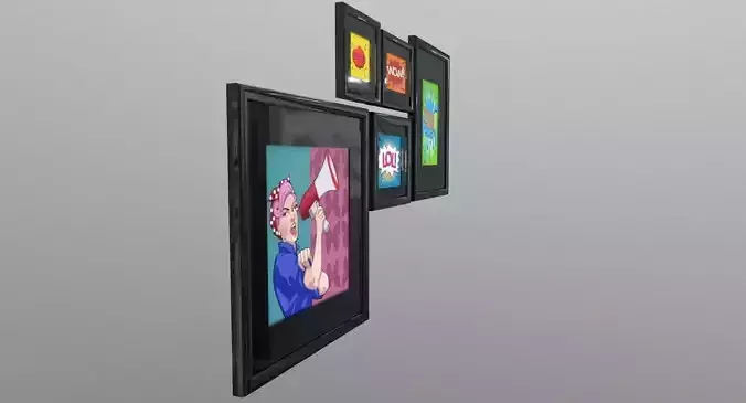 Pop Art Low-poly 3D model
