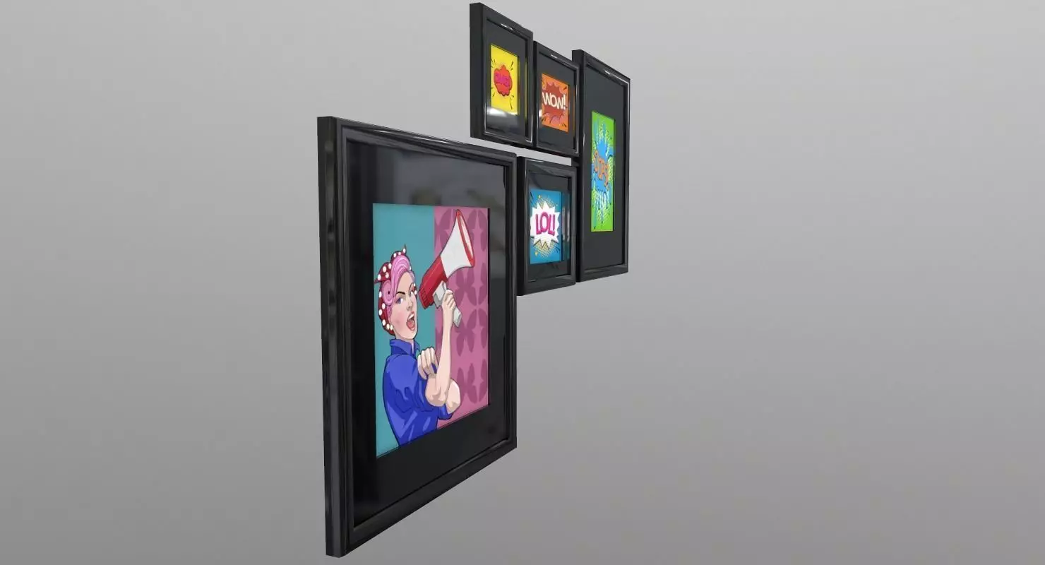 Pop Art Low-poly 3D model_0