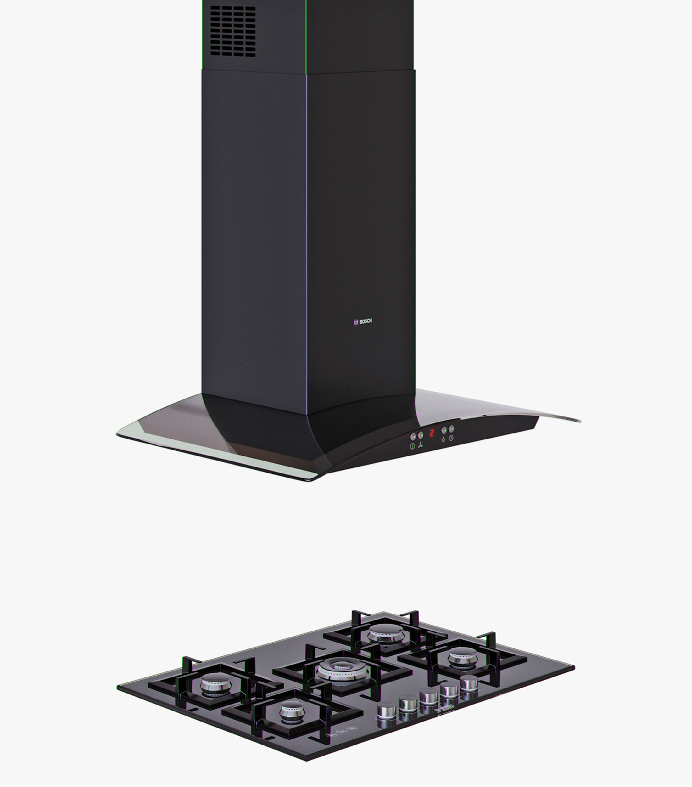 Bosch set electric oven with glass door 3D model_3
