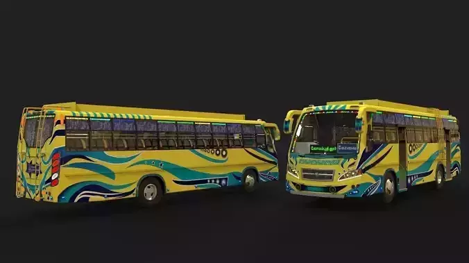 TAMIL NADU PNK SRT BUS 3D MODEL