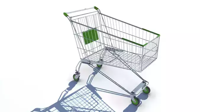 Shopping Cart with LOD Low-poly 3D model