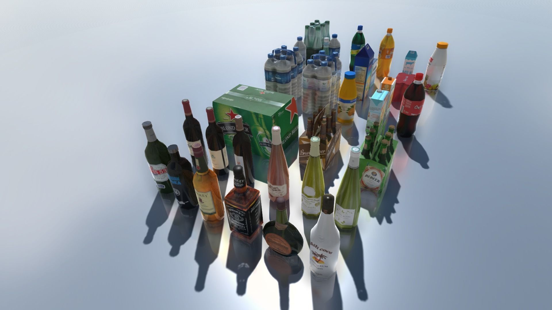 Drink products with LOD Low-poly 3D model_3