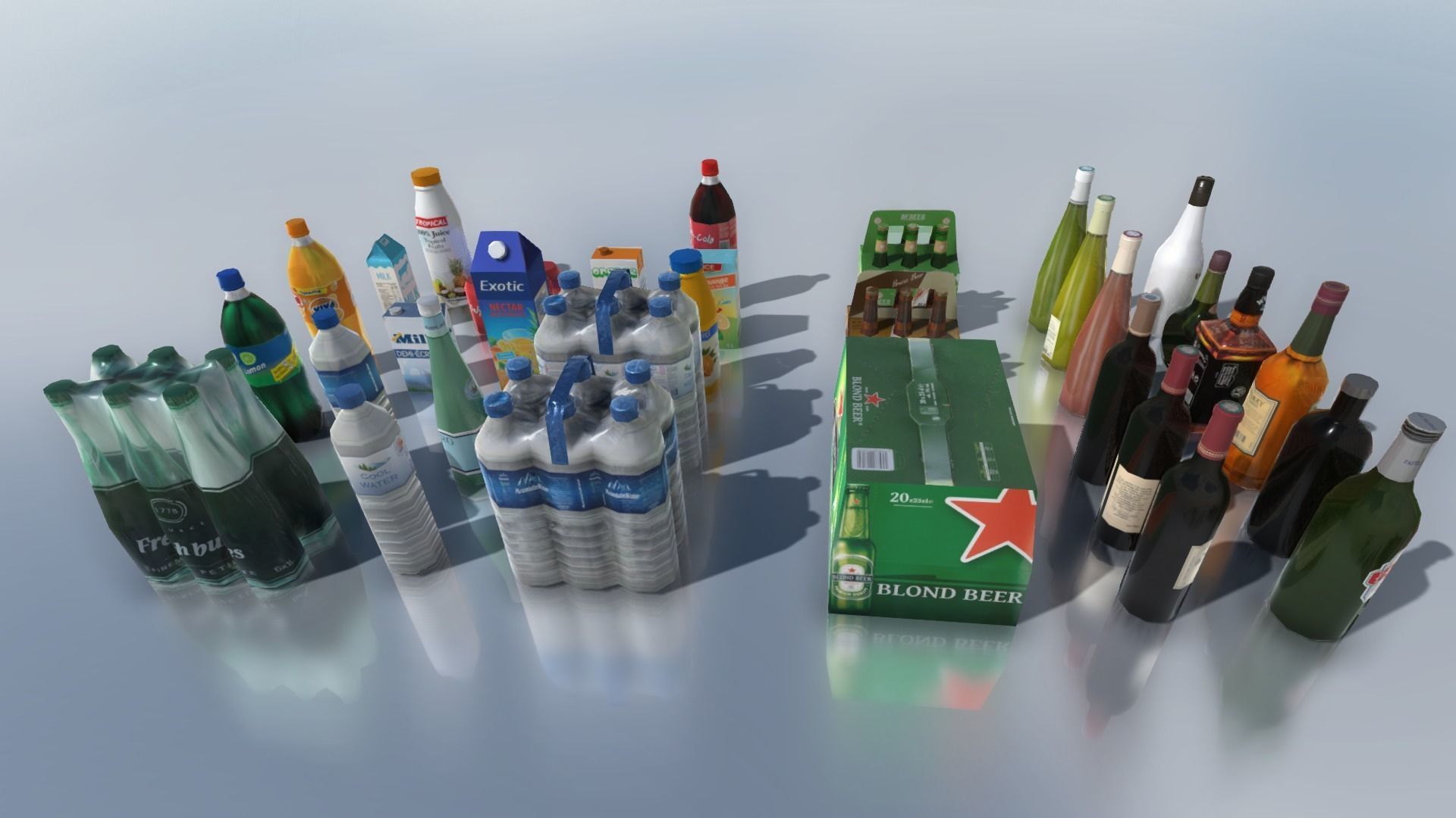 Drink products with LOD Low-poly 3D model_4