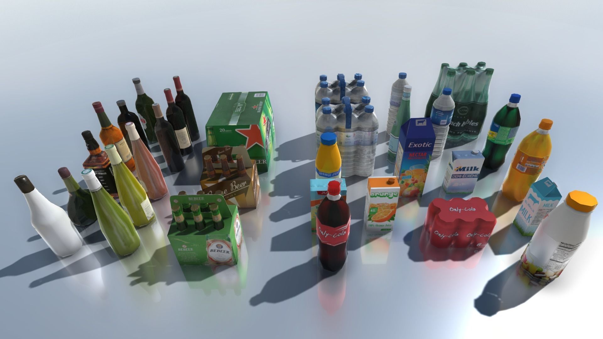 Drink products with LOD Low-poly 3D model_2