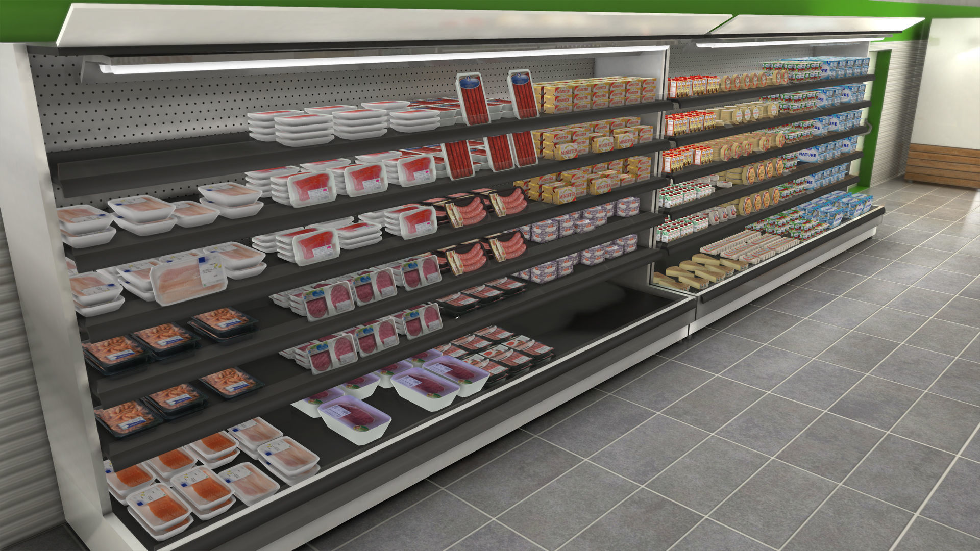 Complet Supermarket with LOD Low-poly 3D model_24