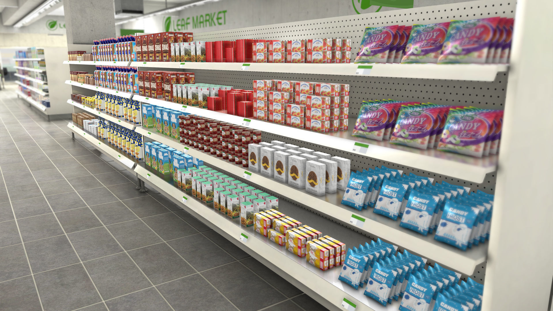 Complet Supermarket with LOD Low-poly 3D model_34
