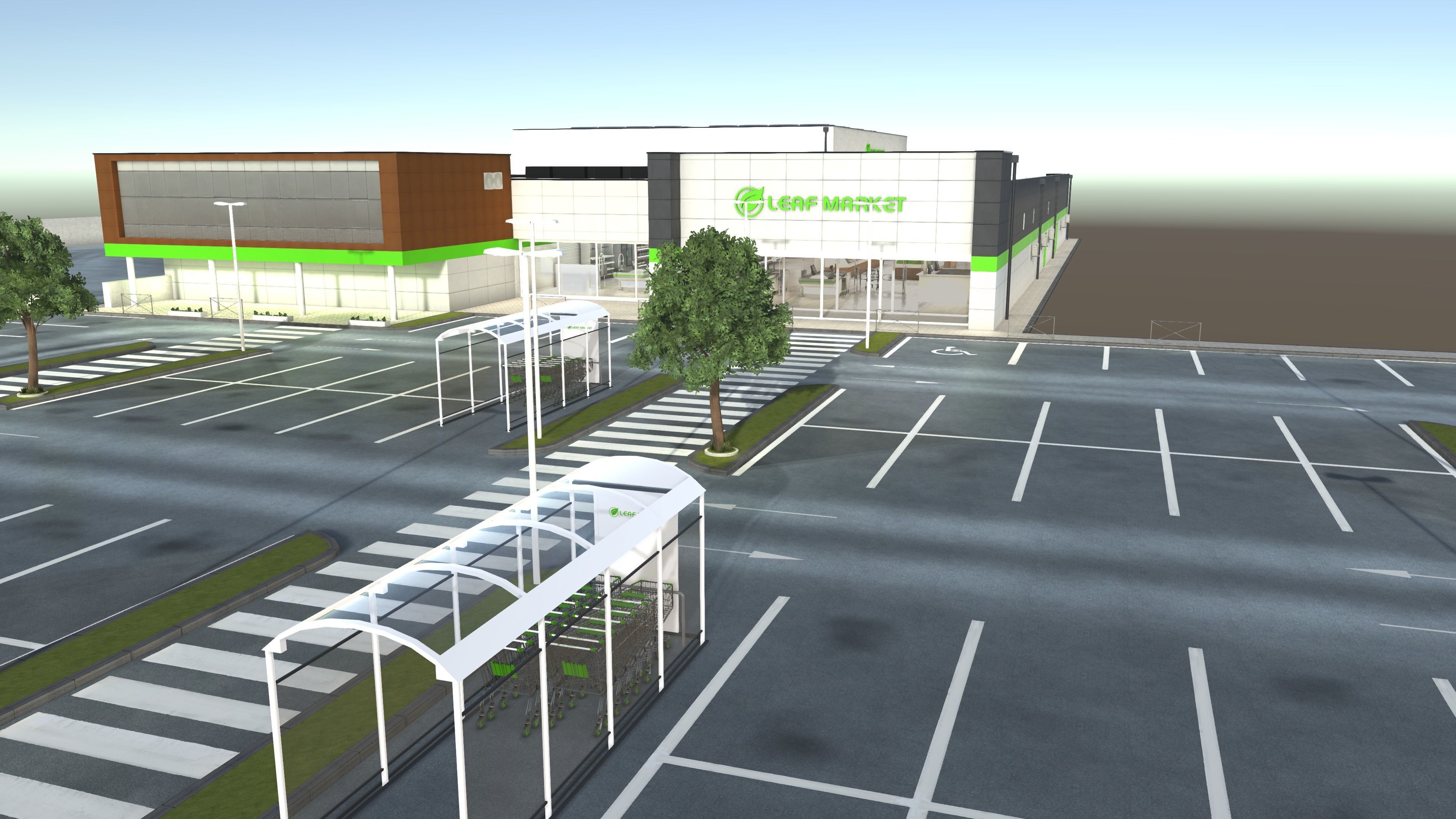 Complet Supermarket with LOD Low-poly 3D model_11