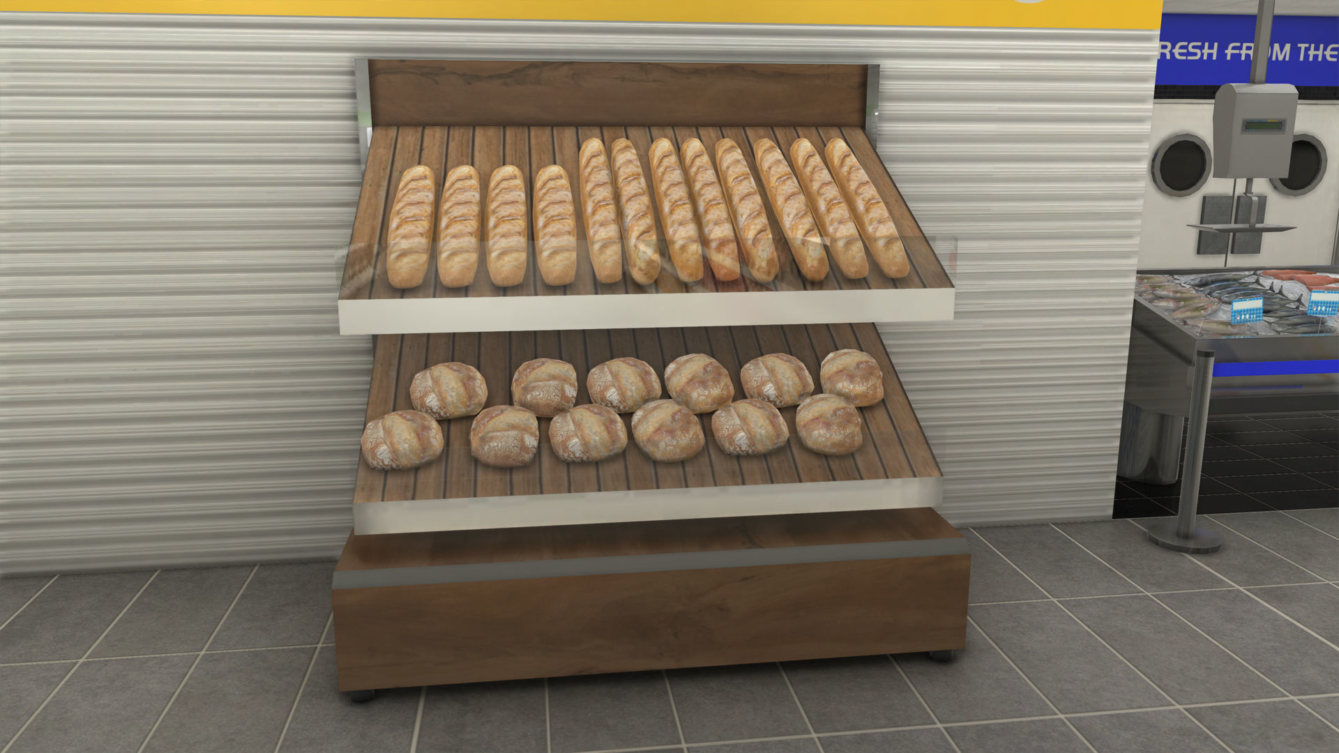 Complet Supermarket with LOD Low-poly 3D model_27