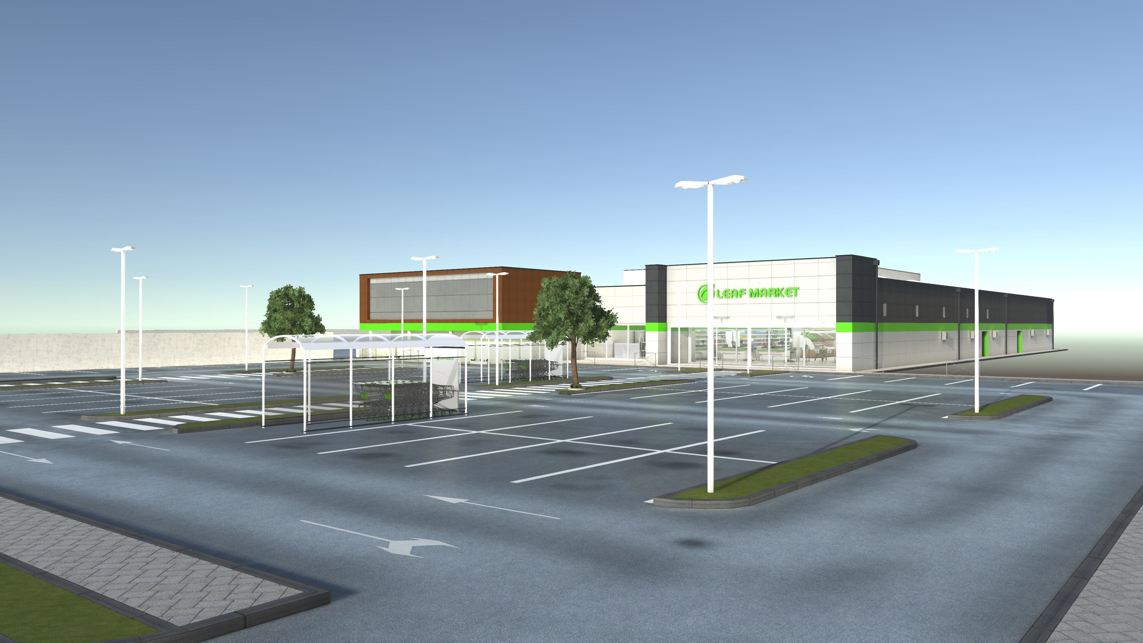Complet Supermarket with LOD Low-poly 3D model_12