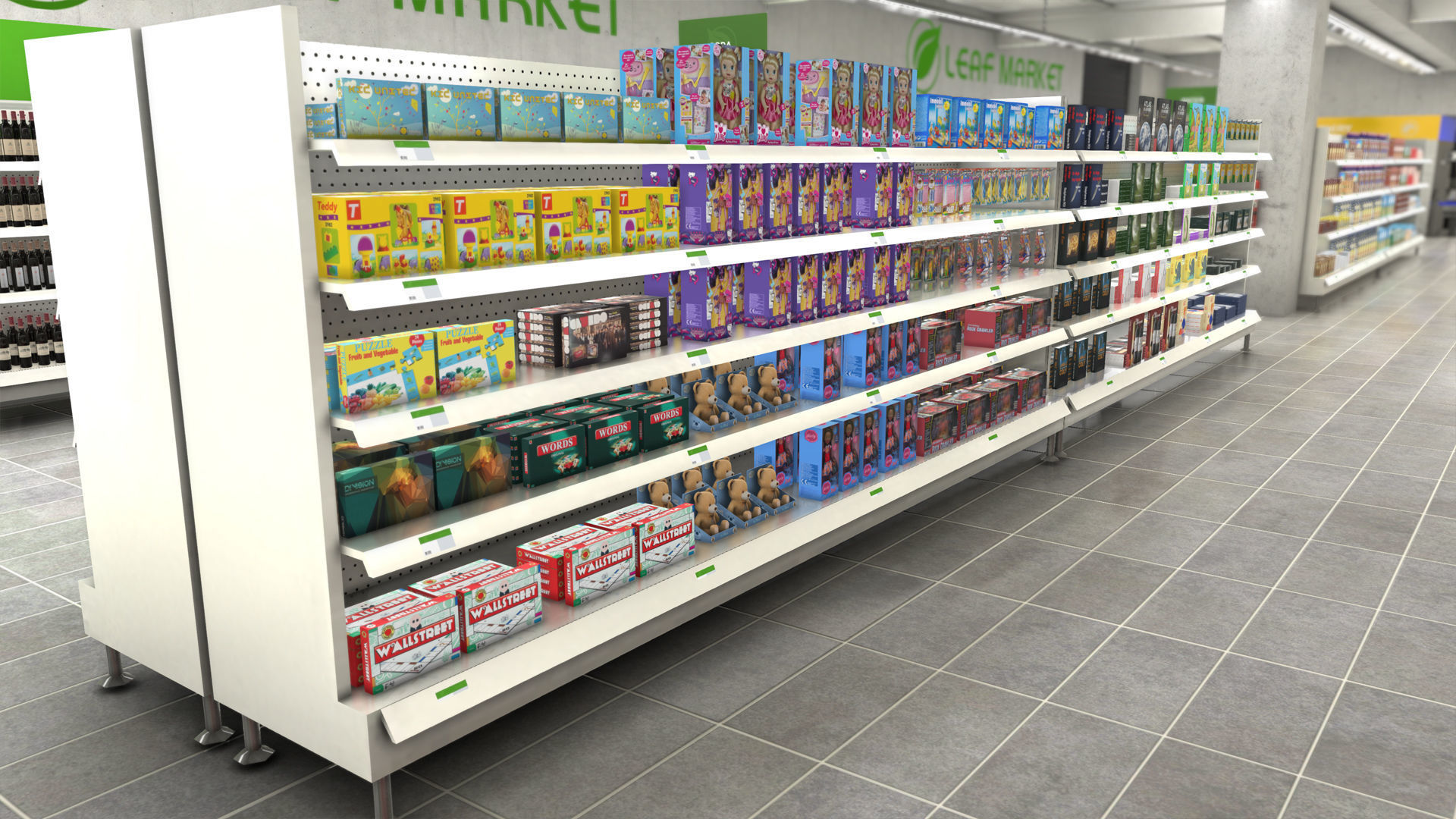 Complet Supermarket with LOD Low-poly 3D model_37