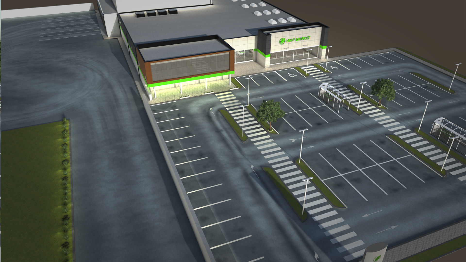 Complet Supermarket with LOD Low-poly 3D model_5