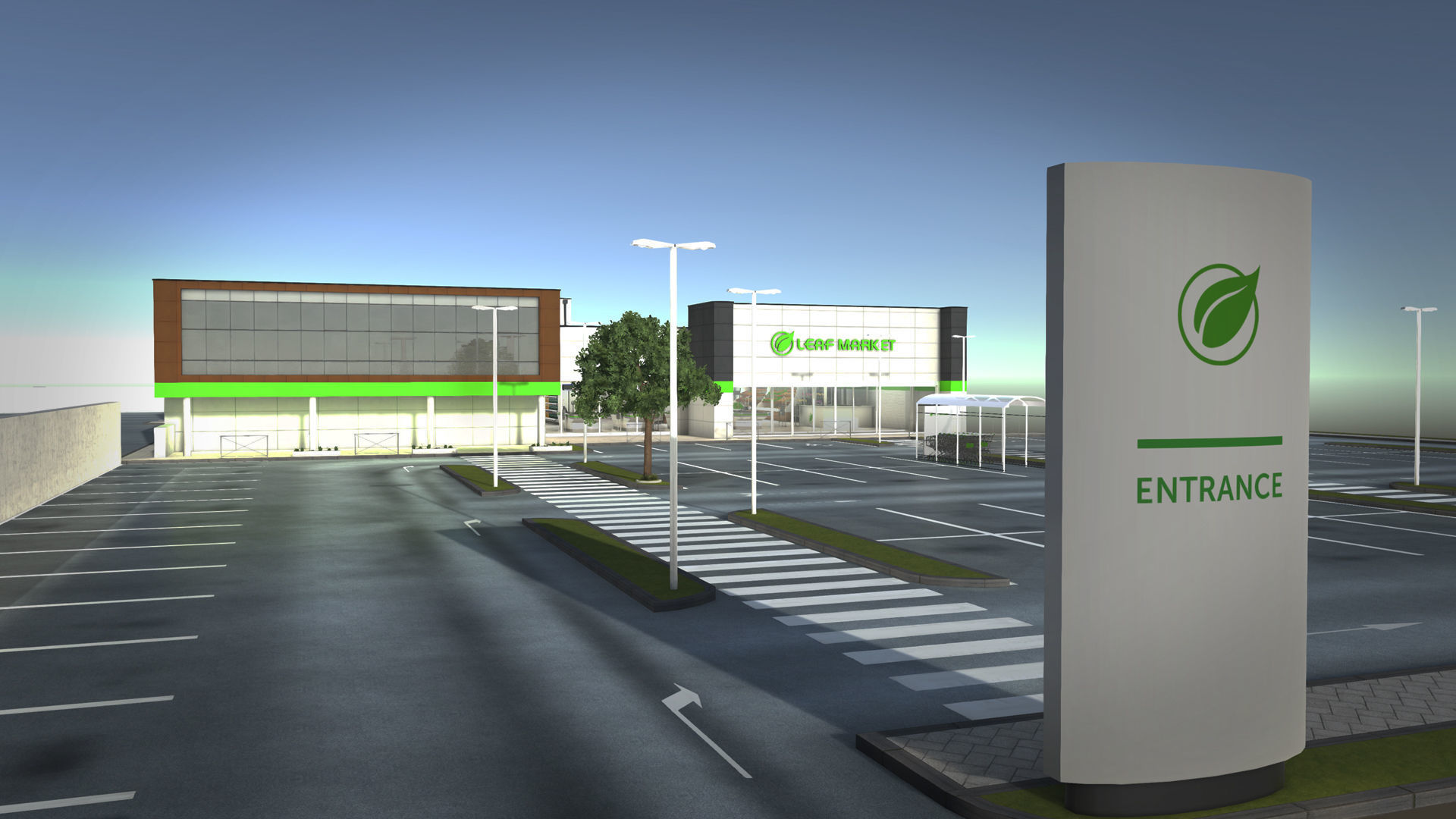 Complet Supermarket with LOD Low-poly 3D model_7
